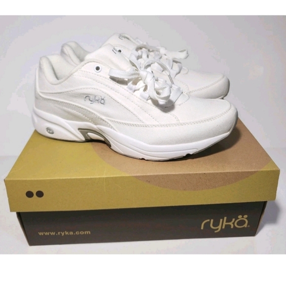Ryka White Canvas Walking Running Athletic Shoes Women's 9 With Box EUC - Picture 1 of 12